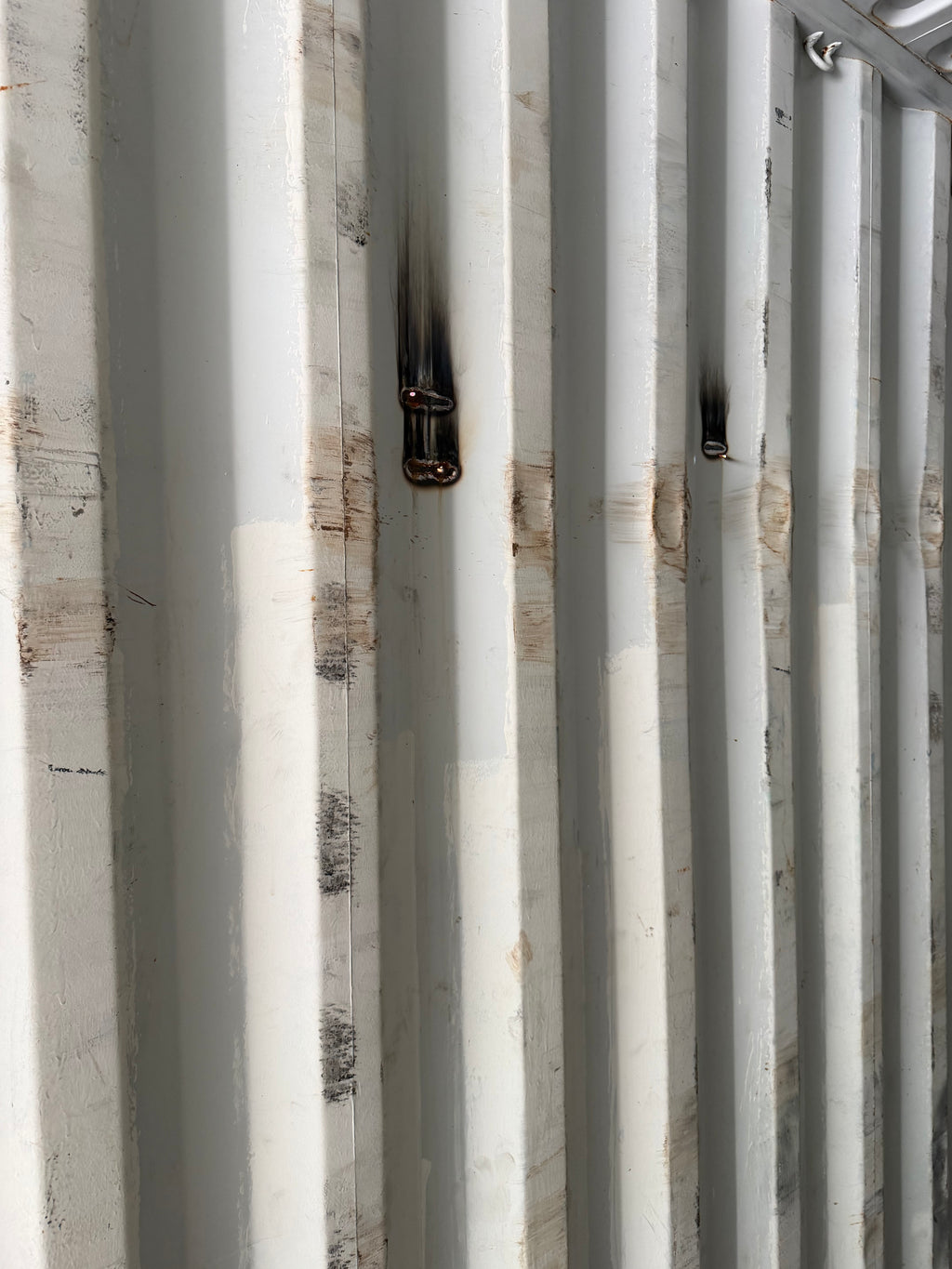 40’ High Cube Used K-Line Shipping Container – Small holes on sides