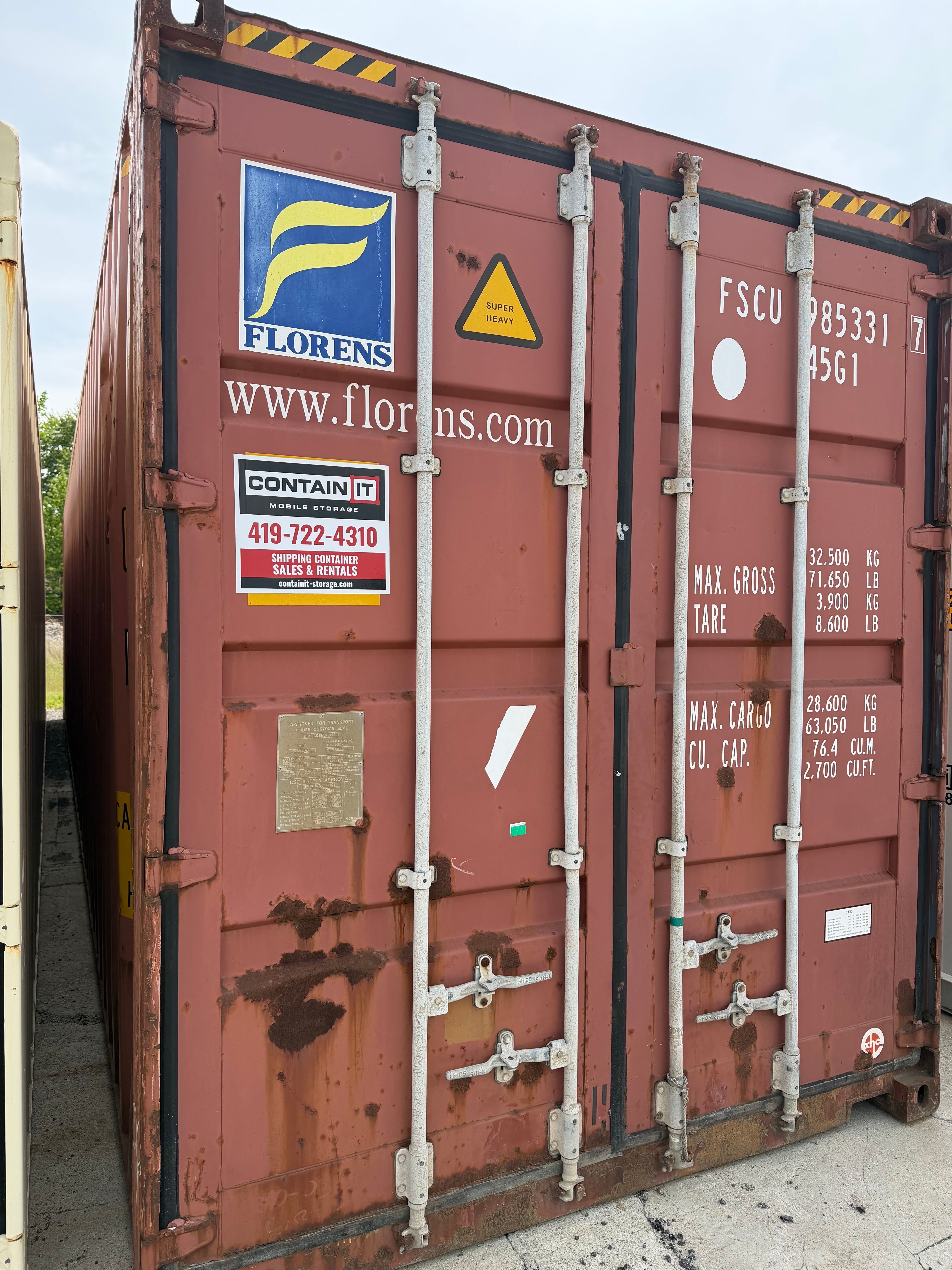 40’ High Cube Used Shipping Container  – 985331-7