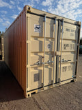 20’ Standard Height One Trip Container – Beige – Easy Open Doors, Lockbox & Forklift Pockets