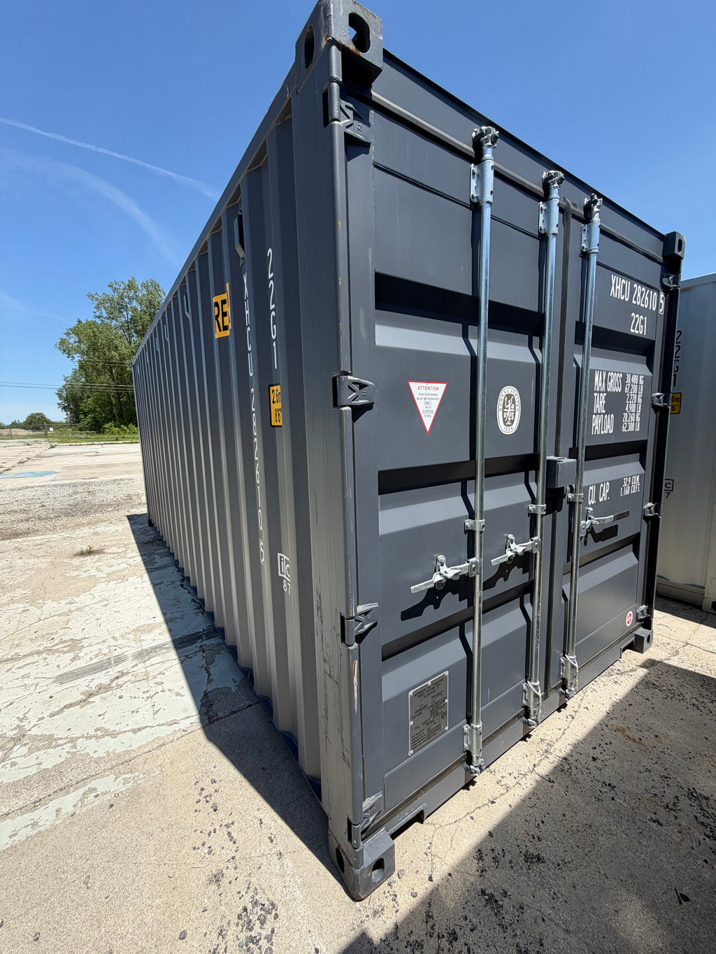 20’ Standard Height One Trip Double Door Shipping Container – Slate Gray – Easy Open Doors – Container 2822610-5