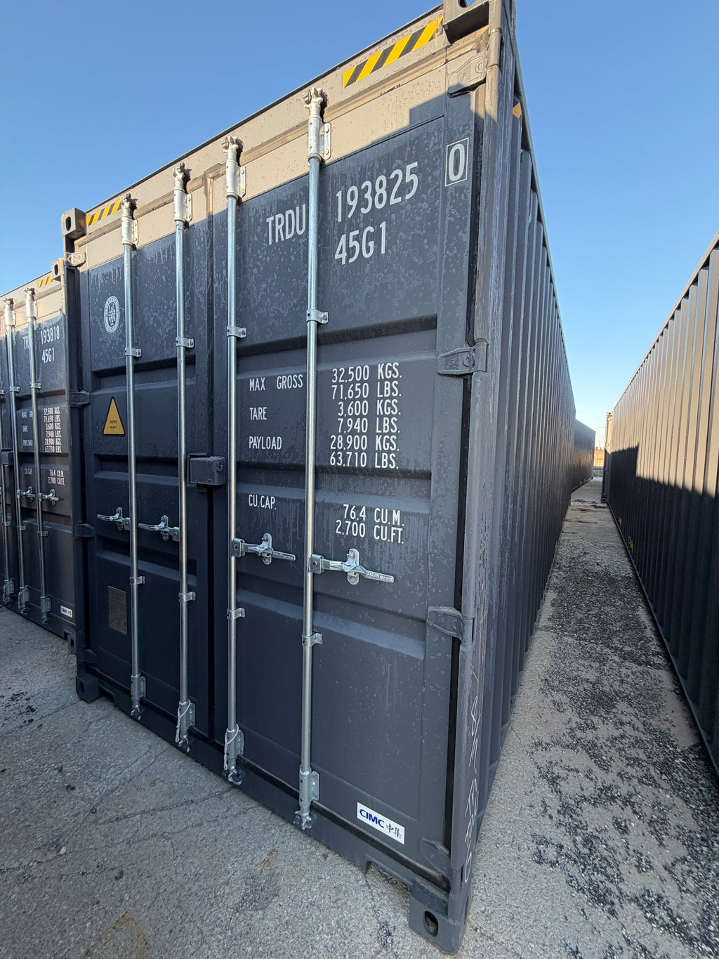 40’ High Cube One Trip Containers – Dark Gray – Lockbox, Forklift Pockets & Vents