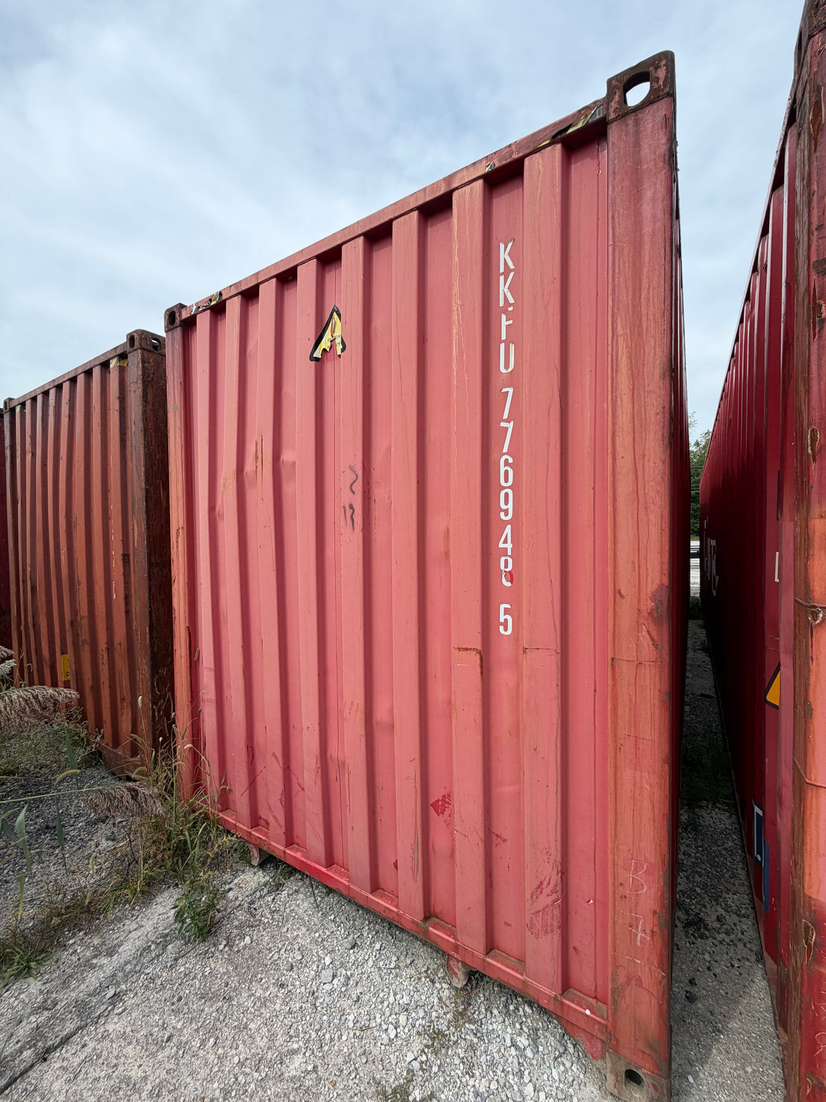 40’ High Cube Used K-Line Shipping Container – Small holes on sides