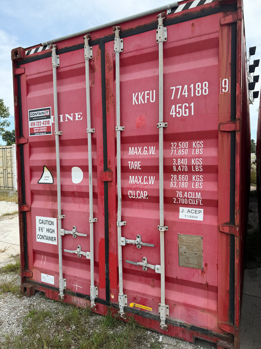 40’ High Cube Used K-Line Shipping Container – Project/Special – KKFU 774188-9