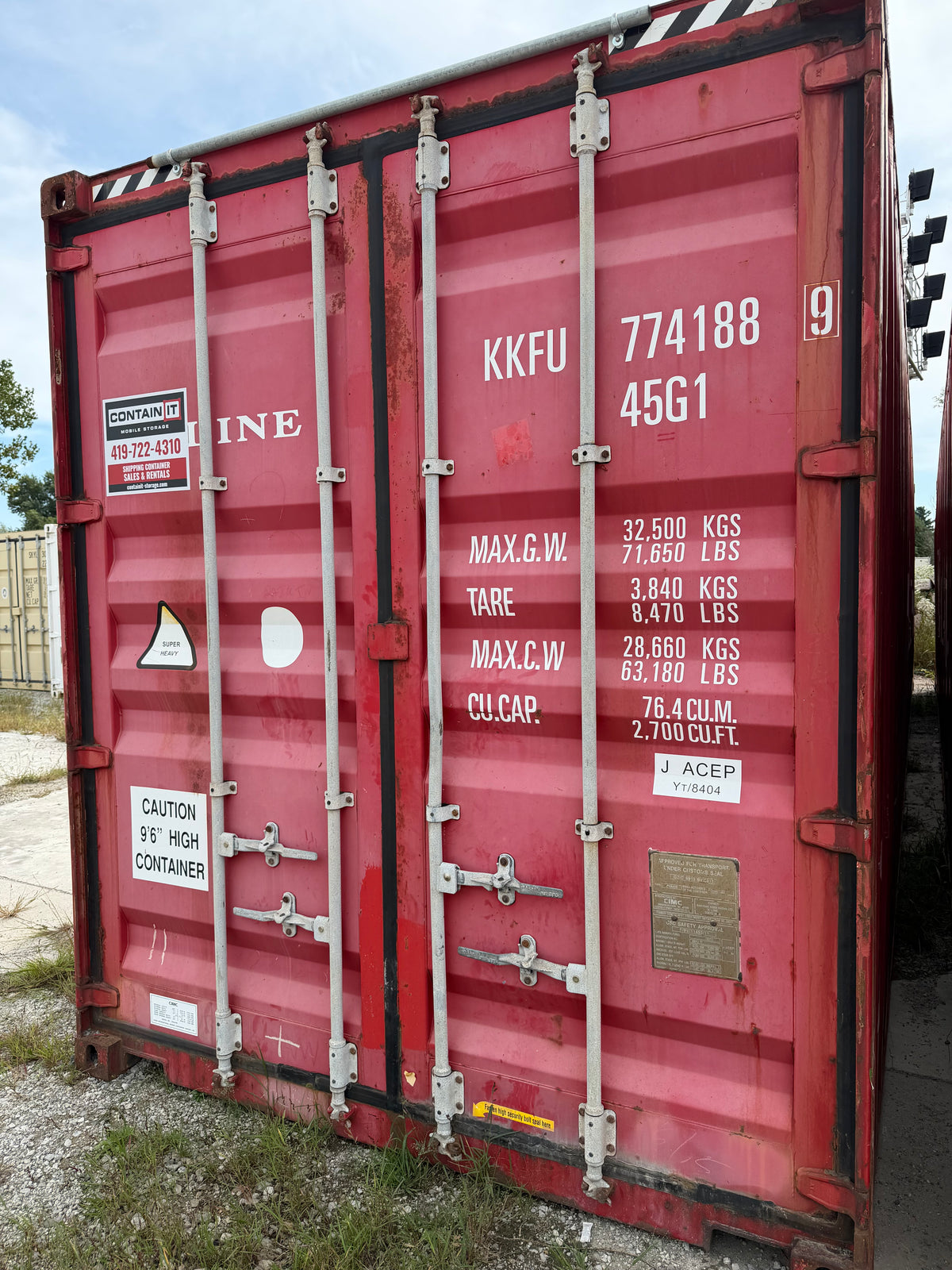 40’ High Cube Used K-Line Shipping Container – Project/Special – KKFU 774188-9
