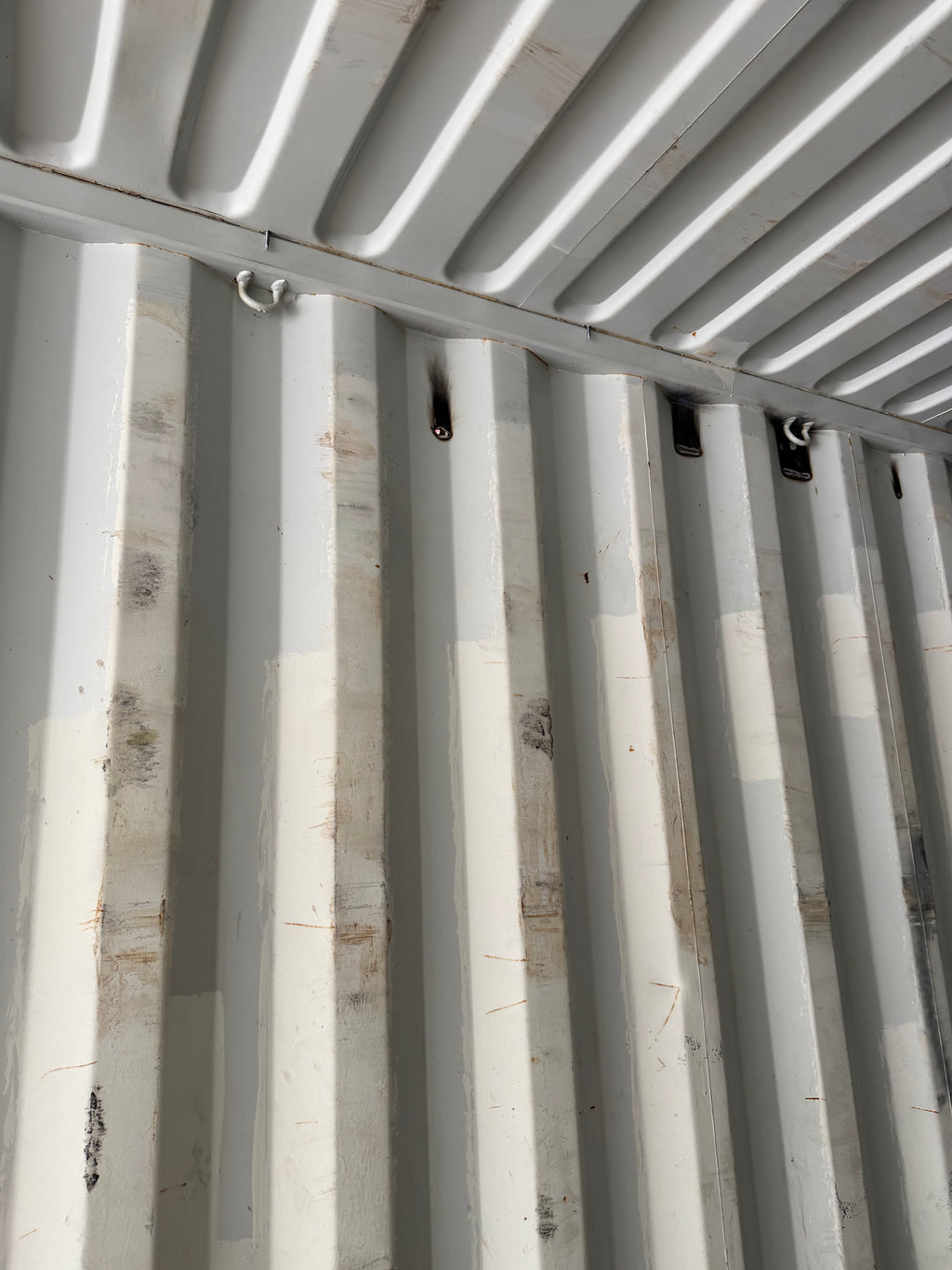 40’ High Cube Used K-Line Shipping Container – Small holes on sides