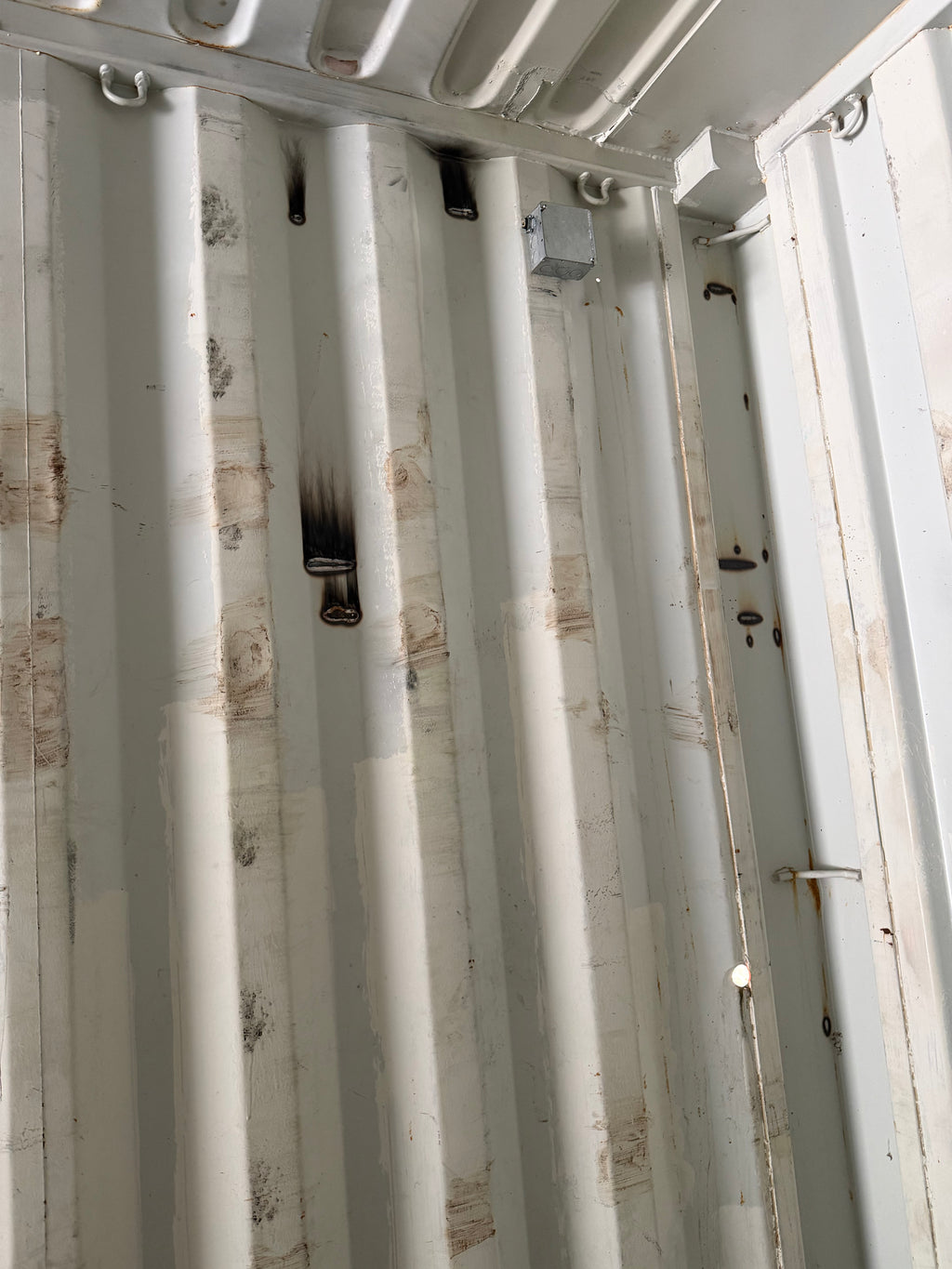 40’ High Cube Used K-Line Shipping Container – Small holes on sides
