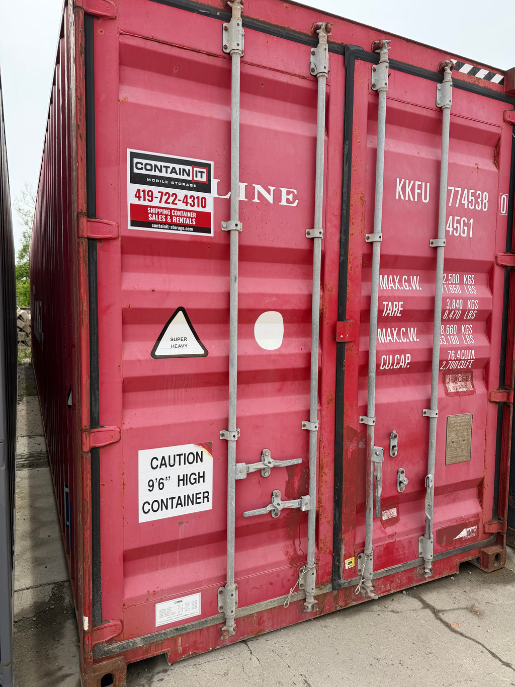 40’ High Cube Used K-Line Shipping Container – Modified 774538-0