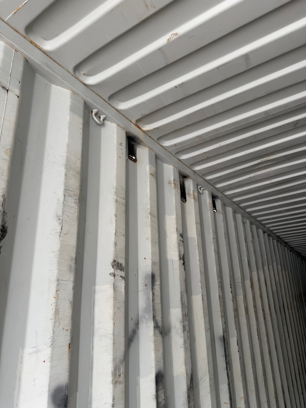 40’ High Cube Used K-Line Shipping Container – Small holes on sides