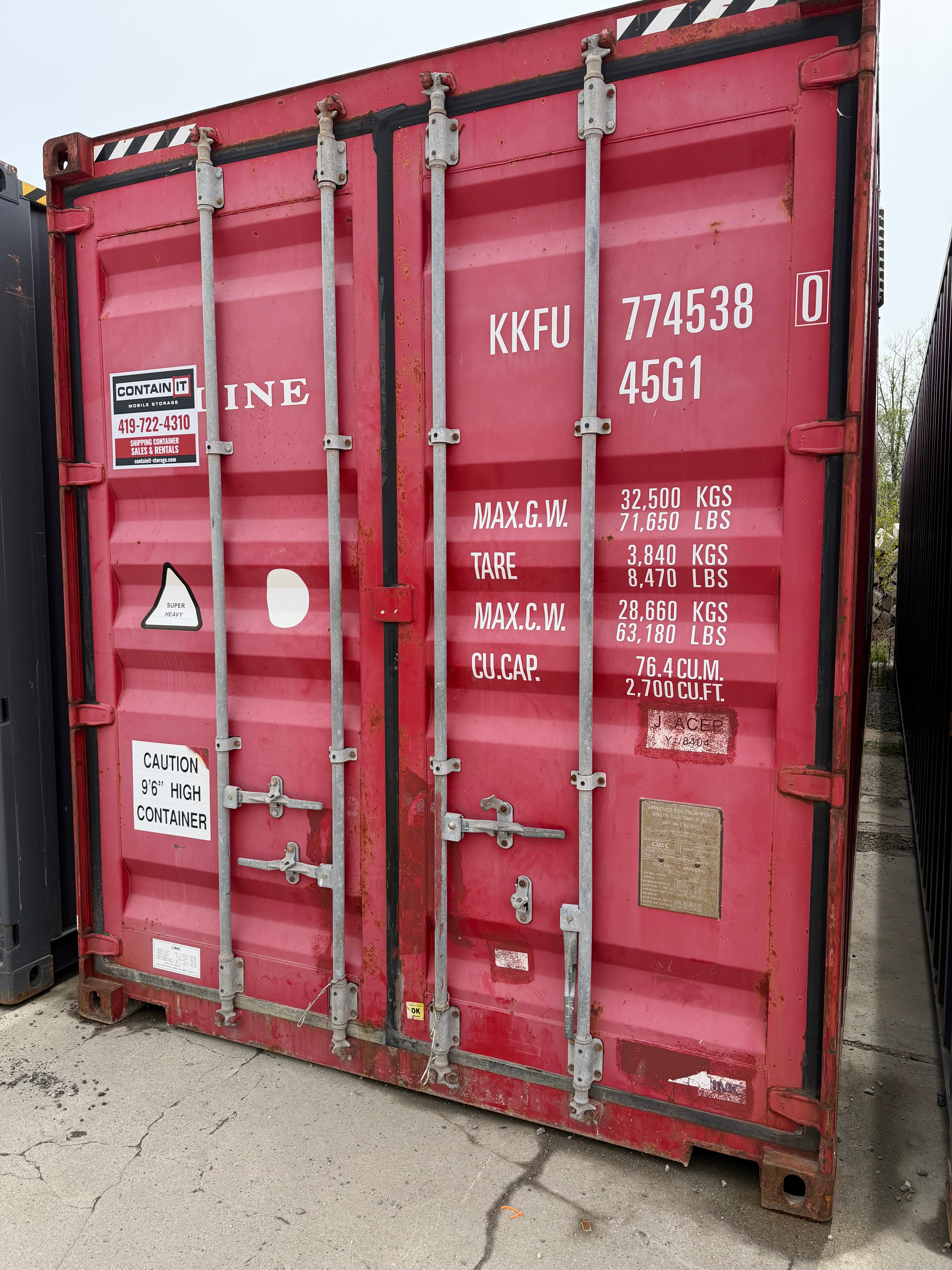 40’ High Cube Used K-Line Shipping Container – Modified 774538-0