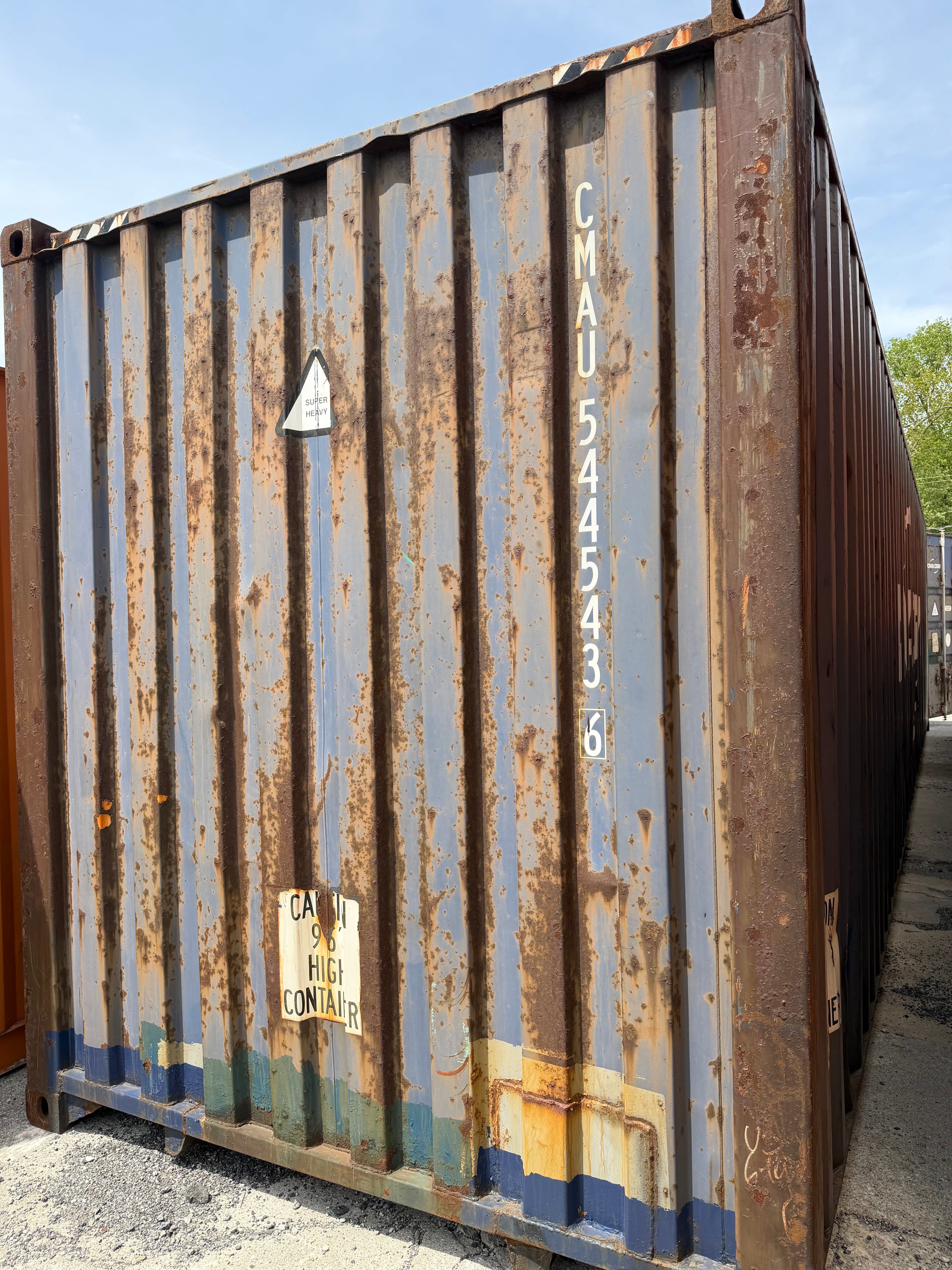 40’ High Cube Used Shipping Container – Wind & Water Tight – Blue – 544543-6