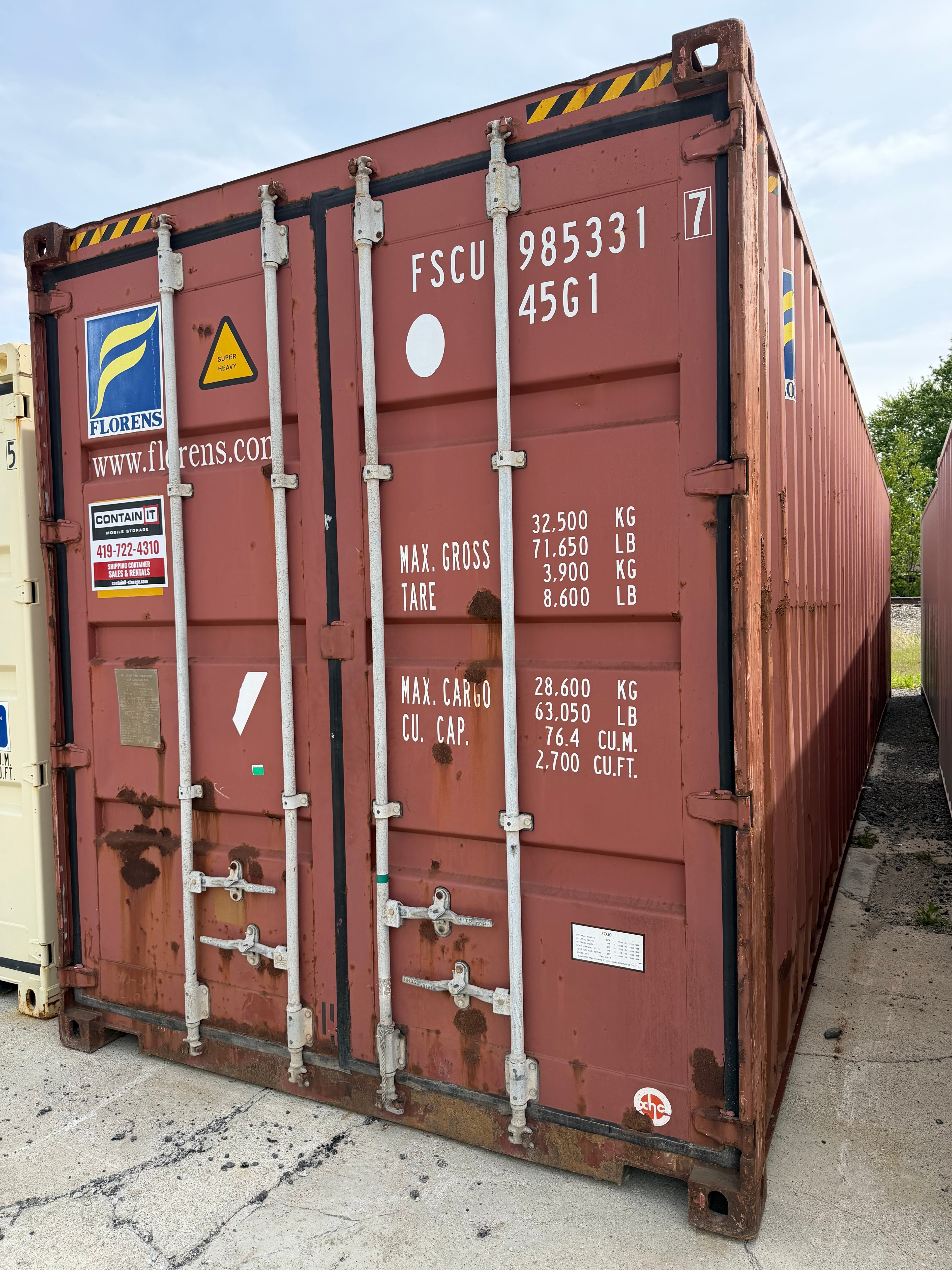 40’ High Cube Used Shipping Container  – 985331-7
